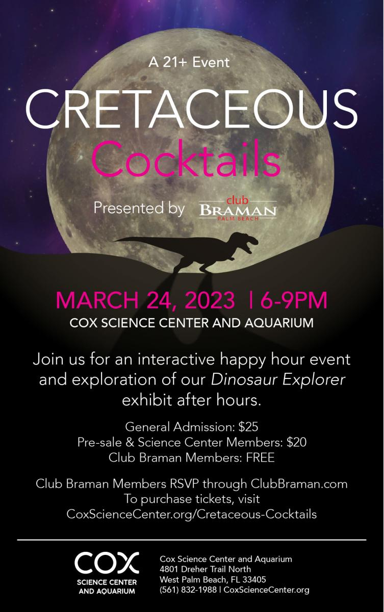 Cretaceous Cocktails Cox Science Center and Aquarium